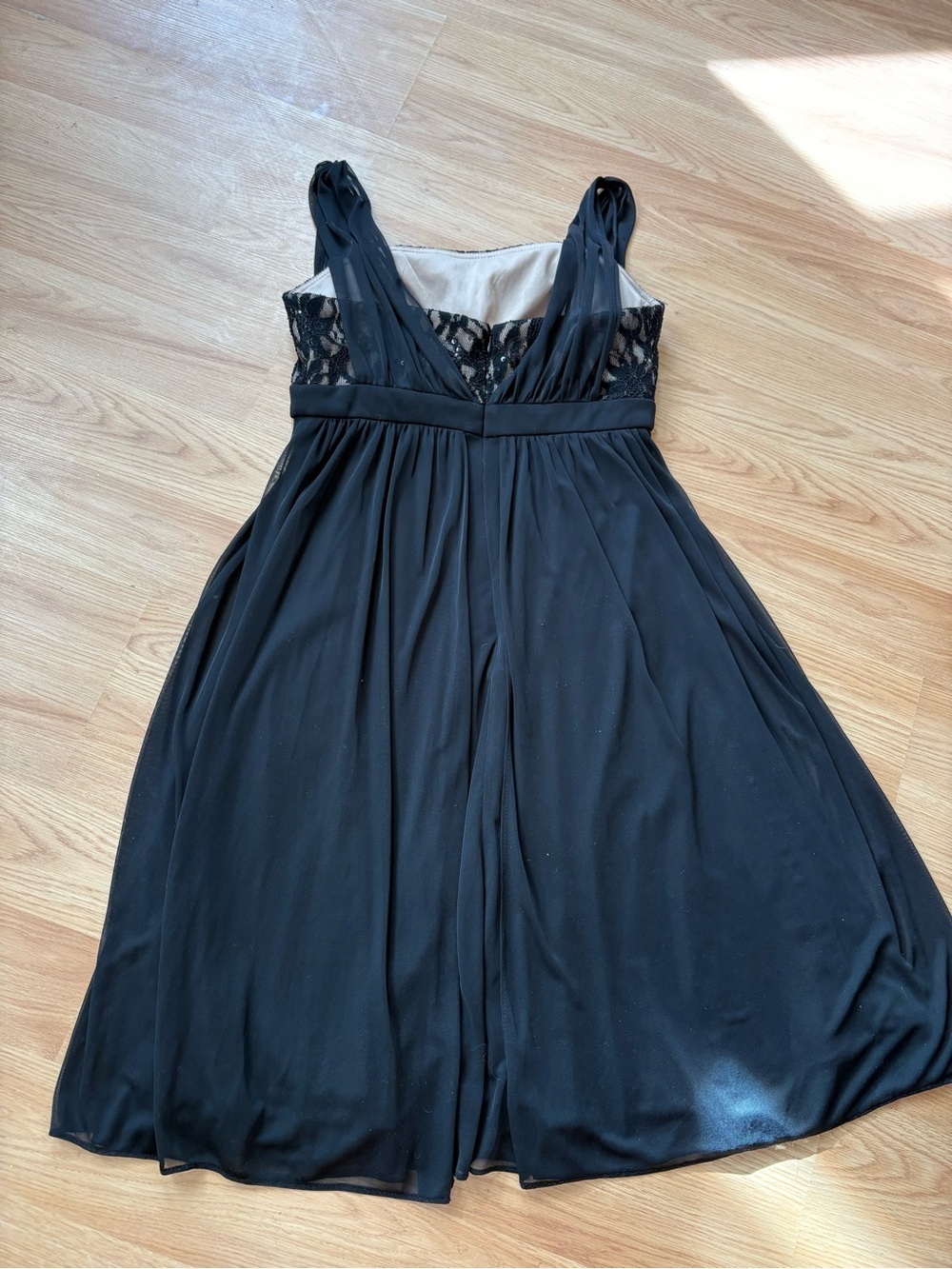 Laura Black Chiffon Lace Dress Jeweled Goth magical elegant 8 regency core - Picture 13 of 15
